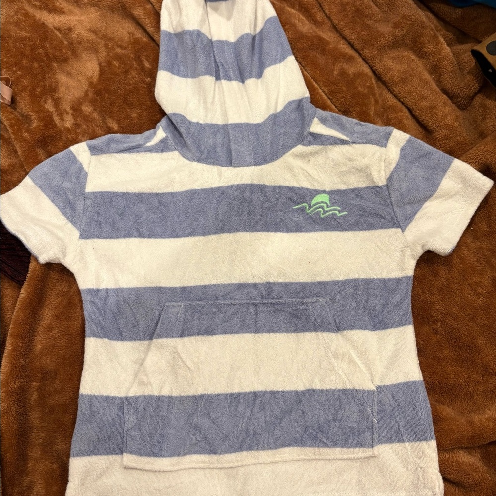 Striped Blue and White Kids Hoodie